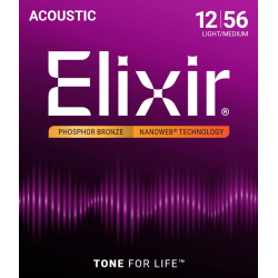 Elixir Nanoweb Acoustic Phosphor Bronze 16077 Medium Light 12-56